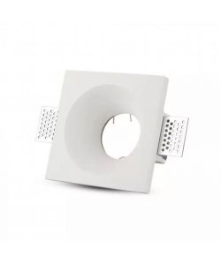 Portafaretto LED da Incasso Quadrato GU10 e GU5.3 (MR16) Corpo in Gesso Bianco