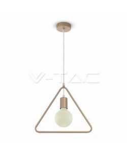 Lampadario LED Triangolare in Metallo con Portalampada E27 (Max 60W) Colore Oro Champagne