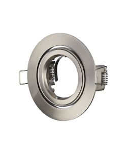 Portafaretto LED da Incasso Rotondo GU10 e GU5.3 (MR16) Colore Nichel Satinato Orientabile