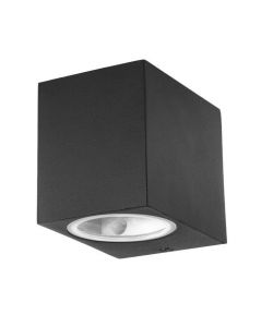 Portafaretto LED da Muro Quadrato GU10 (Max 35W) Colore Nero IP44