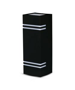Portafaretto LED da Muro Quadrato 2 GU10 (Max 2x11W) Colore Nero IP44