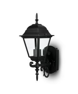 Lampada LED da Muro a Lanterna Piccola con Portalampada E27 (Max 60W) Rivolta in Alto Colore Nero Opaco IP44