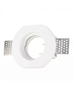 Portafaretto LED da Incasso Rotondo GU10 e GU5.3 (MR16) Corpo in Gesso Bianco