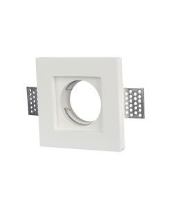 Portafaretto LED da Incasso Quadrato GU10 e GU5.3 (MR16) Corpo in Gesso Bianco