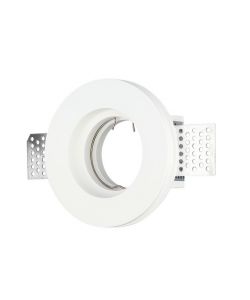 Portafaretto LED da Incasso Rotondo GU10 e GU5.3 (MR16) Corpo in Gesso Bianco