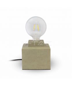 Lampada LED da Tavolo Quadrata con Portalampada E27 (Max 60W) Base in Calcestruzzo