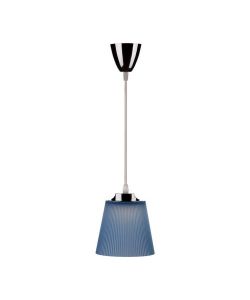 Lampadario LED a Campana in Plastica da 5W Colore Blu con Attacco in Metallo Cromato