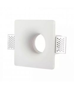 Portafaretto LED da Incasso Quadrato GU10 e GU5.3 (MR16) Corpo in Gesso Bianco