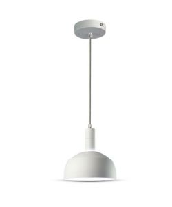 Lampadario LED con Paralume in Alluminio e Portalampada E14 (Max 60W) Colore Bianco