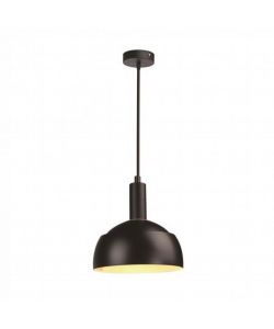 Lampadario LED con Paralume in Alluminio e Portalampada E14 (Max 60W) Colore Nero