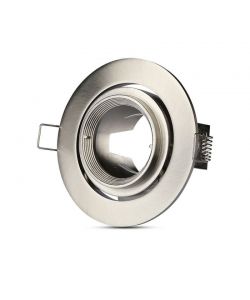 Portafaretto LED da Incasso Rotondo GU10 e GU5.3 (MR16) Colore Nichel Satinato Orientabile
