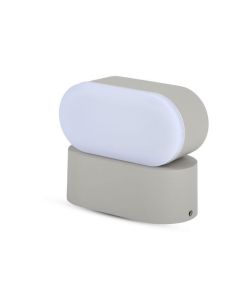 Lampada LED da Muro Ovale 6W 110LM/W Colore Grigio con Testa Ruotabile 4000K IP65