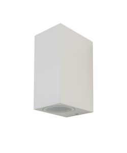 Portafaretto LED da Muro Quadrato 2 GU10 (Max 2x11W) Colore Bianco IP44
