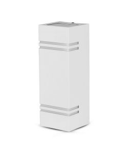 Portafaretto LED da Muro Quadrato 2 GU10 (Max 2x11W) Colore Bianco IP44