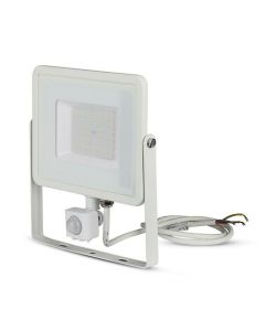 Faro LED Chip Samsung 50W con Sensore di Movimento e Crepuscolare e Interruttore Manuale di Bloccaggio Colore Bianco 3000K IP65