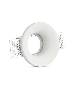 Portafaretto LED da Incasso Rotondo GU10 e GU5.3 (MR16) Corpo in Gesso Bianco