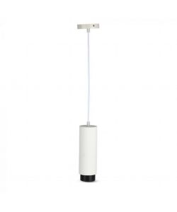 Portafaretto LED a Sospensione GU10 Corpo in Gesso Bianco Base Metallica Nera