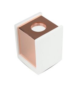 Portafaretto LED Montaggio a Plafone Quadrato GU10 Corpo in Gesso Base Rosa Dorato