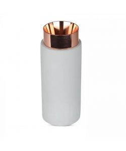 Portafaretto LED Montaggio a Plafone Rotondo GU10 e GU5.3 (MR16) Corpo in Gesso e Calcestruzzo Grigio e Metallo Rosa Dorato