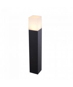 Lampada LED da Giardino Quadrata con Portalampada GU10 (Max 35W) con Corpo Nero e Copertura Bianca h: 50cm IP54