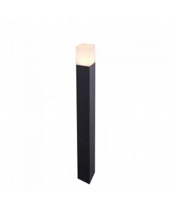 Lampada LED da Giardino Quadrata con Portalampada GU10 (Max 35W) con Corpo Nero e Copertura Bianca h: 80cm IP54