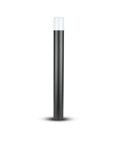 Lampada LED da Giardino Cilindrica con Portalampada GU10 (Max 35W) con Corpo Nero e Copertura Bianca h: 80cm IP54
