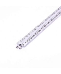 Profilo in Alluminio Colore Silver per Strip LED ad Incasso per Cartongesso (Max l: 9,5mm) Copertura Satinata 2000 x 52,1mm
