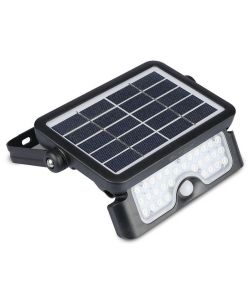 Lampada LED Solare da Muro a Batteria 5W 30LED con Sensore di Movimento e Crepuscolare a Basi Inclinabili 4000K IP65