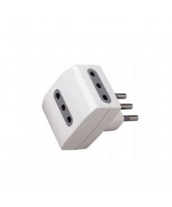Adattatore Multipresa con 3 Prese 10A 2P+T e Spina 10A 2P+T Colore Bianco