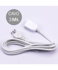Prolunga Lineare 3mt Spina e Presa 10A 2P+T Colore Bianco