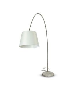 Piantana LED Ricurva con Portalampada E27 (Max 60W) Colore Bianco h: 196cm