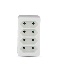 Adattatore Multipresa con 4 Prese Frontali 2,5A e Spina Shuko Colore Bianco