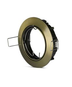 Portafaretto LED da Incasso Rotondo GU10 e GU5.3 (MR16) Colore Oro Satinato Orientabile