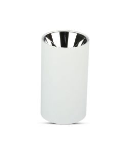 Portafaretto LED Montaggio a Plafone Rotondo GU10 Corpo Bianco Riflettore Cromato