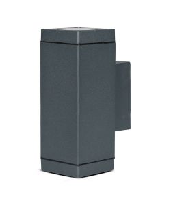 Lampada LED da Muro con Portalampada GU10 Doppio Fascio Luminoso Superiore e Inferiore Colore Grigio Scuro IP44