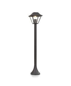 Lampione LED con Portalampada a Lanterna in Vetro E27 Colore Nero Opaco h: 95cm IP44