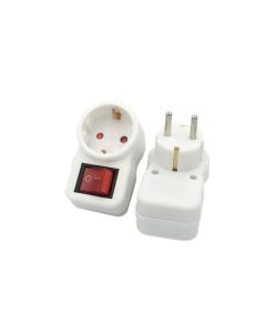 Adattatore con Spina 16A Presa Shuko 250V e Interruttore a 2 poli