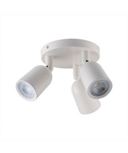 Portafaretto LED Montaggio a Plafone Rotondo 3xGU10 Orientabili Colore Bianco