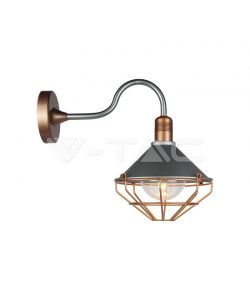 Lampada LED da Muro a Lanterna in Vetro con Portalampada E27 IP65 e Finiture in Bronzo