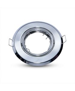 Portafaretto LED da Incasso Rotondo GU10 Colore Cromato (Box 2 Pezzi)
