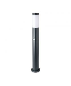 Piantana LED da Giardino 80cm con Portalampada E27 (max 60W) in Acciaio Inossidabile IP44 con sensore di movimento Colore Grigio
