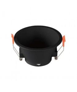 Portafaretto LED da Incasso Rotondo GU10 con Sezione Rotonda Colore Nero