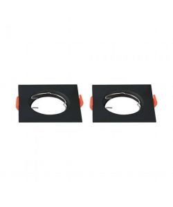 Portafaretto LED da Incasso Quadrato GU10 x2 Colore Nero Orientabile