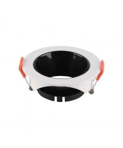 Portafaretto LED da Incasso Rotondo GU10 Corpo Bianco Riflettore Nero