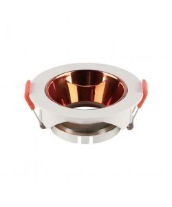 Portafaretto LED da Incasso Rotondo GU10 Corpo Bianco Riflettore Oro Rosa