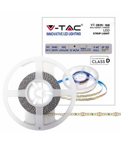 Strip LED SMD2835 12W/m 5m 168 LED/m 140LM/W 24V 4000K IP20 10mm
