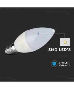 V-TAC Lampadina LED Chip Samsung E14 5,5W Candela 4000K Dimmerabile