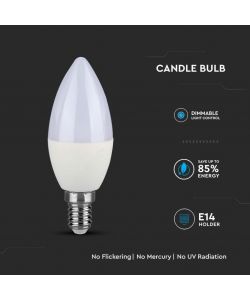 V-TAC Lampadina LED Chip Samsung E14 5,5W Candela 4000K Dimmerabile