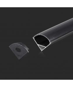 Profilo in Alluminio Angolari Colore Nero per Strip LED 2000x15.8x15.8mm