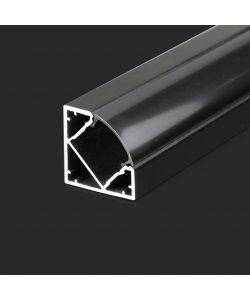 Profilo in Alluminio Angolare Colore Nero per Strip LED 2000 x 19 x 19mm